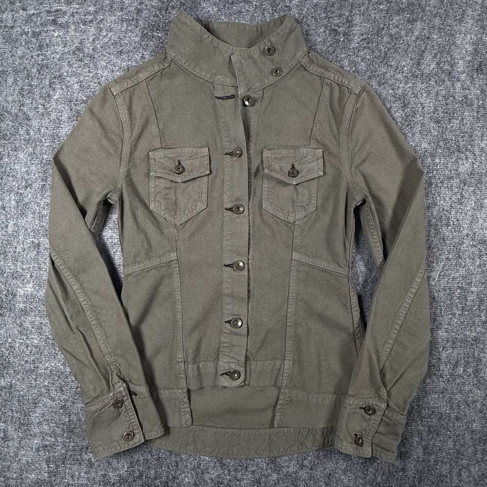 Rag & Bone Chamberlain Utility Jacket Womens S Green Denim Military Fatigue